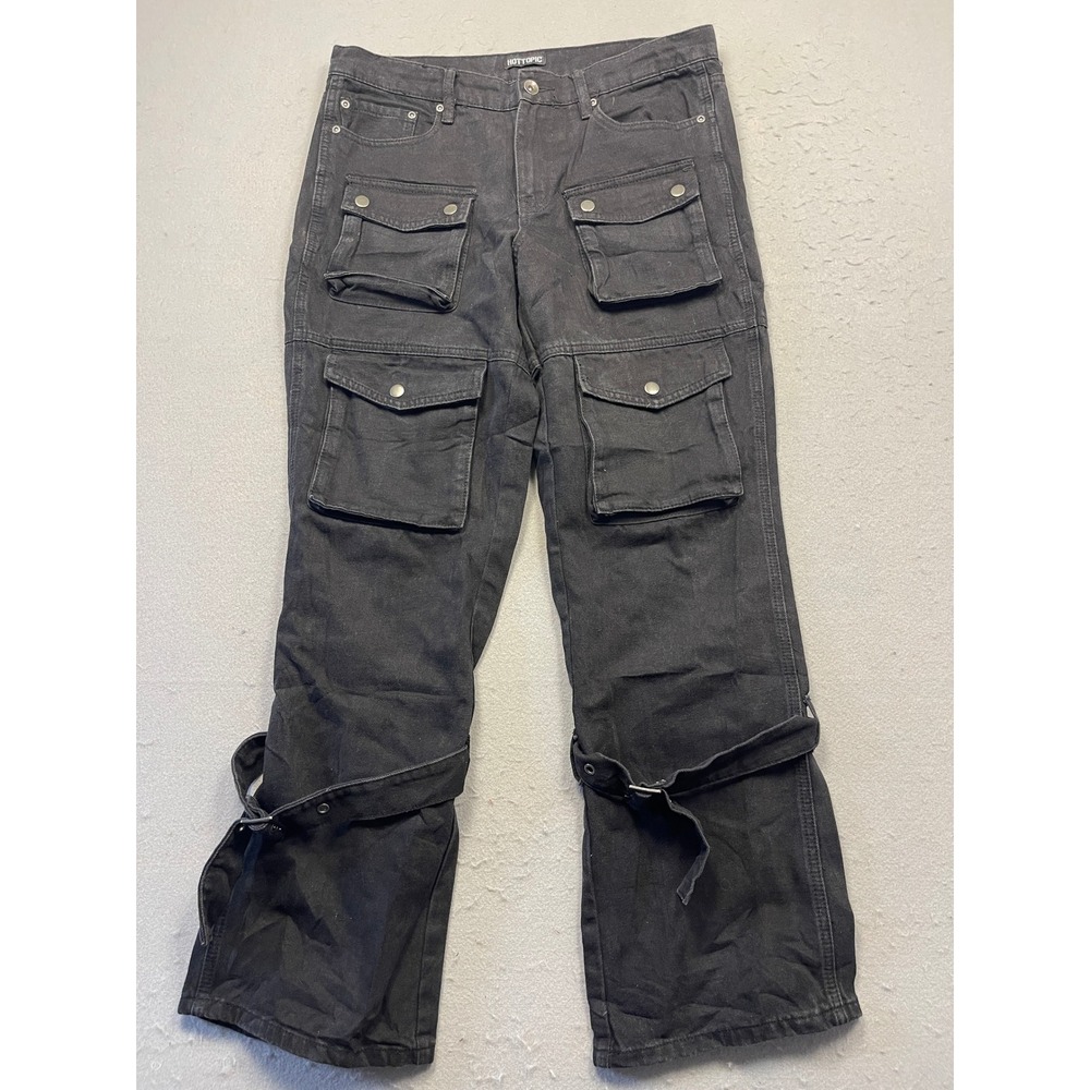 Hot Topic Cargo Pants Cotton Blend Black 32W x 32L Mens
